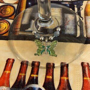 6 Piece Wine Glass Butterfly Charms